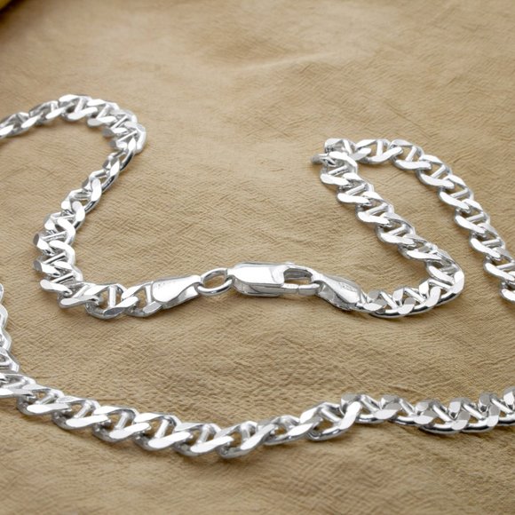 925 Silver Mariner Chain Italy 18" 7.5mm Solid - Picture 8 of 8